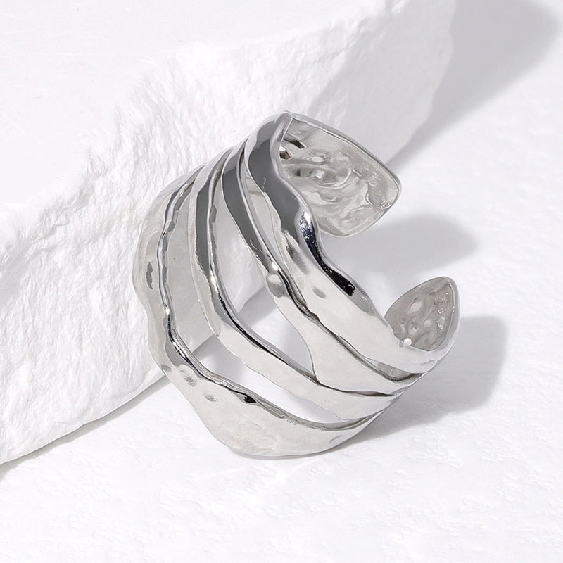 BAGUE - Ondulations d'Argent
