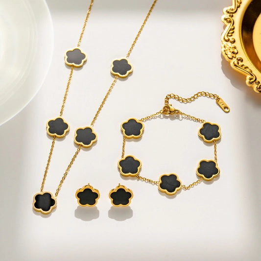 ENSEMBLE 3 PIECES - Trifogli noir Or