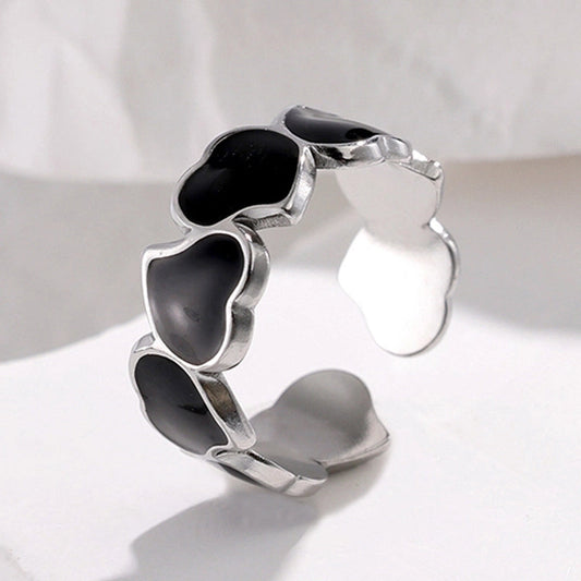BAGUE - Coeur noire